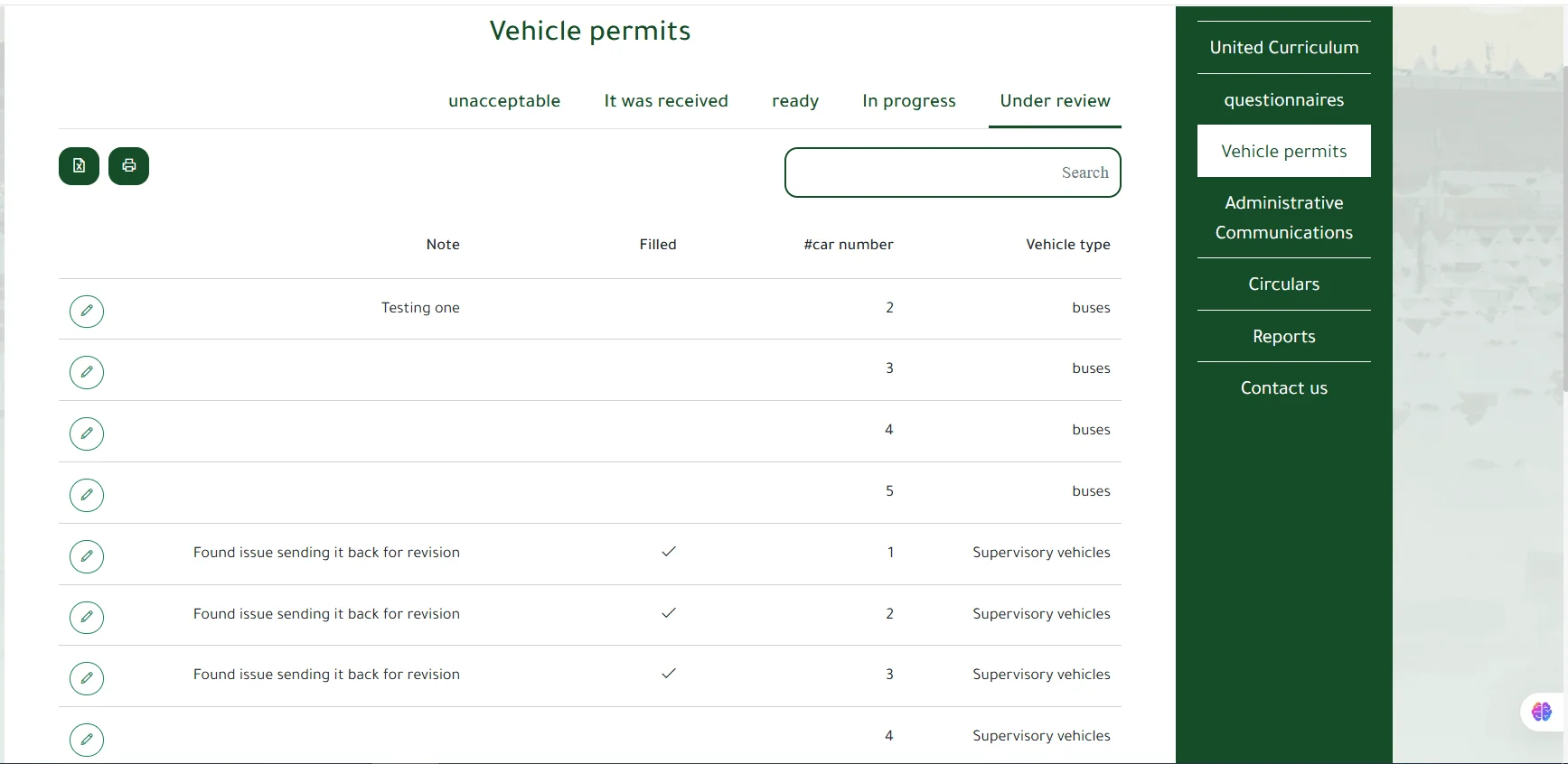 Assessments Management Platform - vehicle-permits