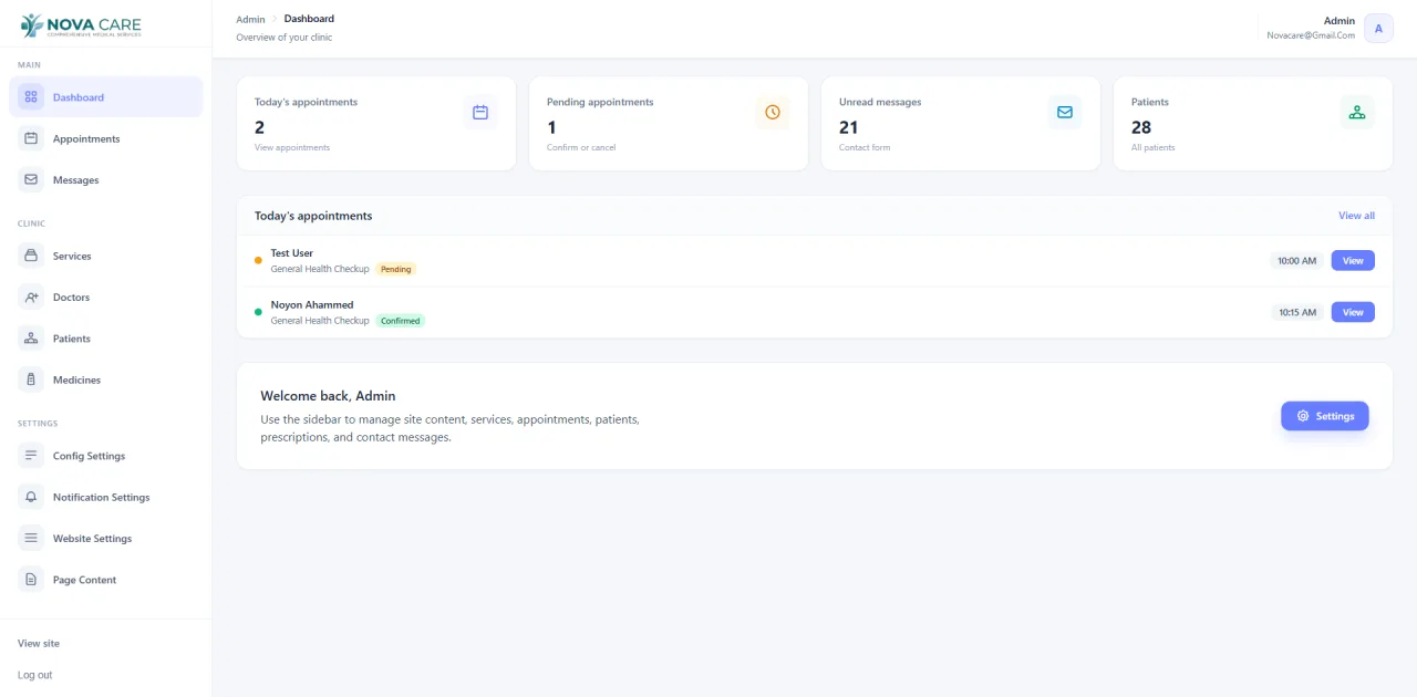 Clinic Management System responsive