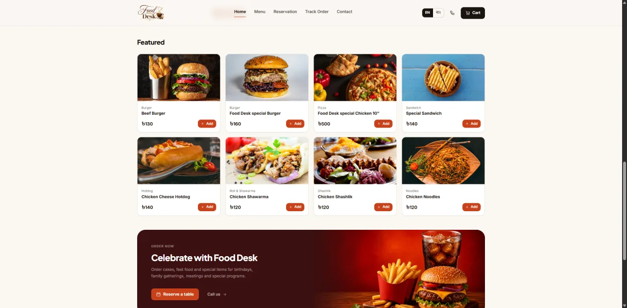 FoodDesk responsive